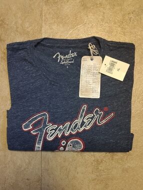 Lucky Brand Fender Navy Graphic Tee